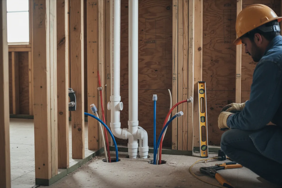 Drain and supply rough-in during Garbage Disposal Repair in East Islip